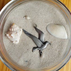 Vintage Pewter Seagull Pendant